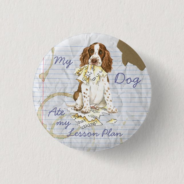 Min engelska Springer spanel Ate My Lesson Plan Knapp (Framsida)