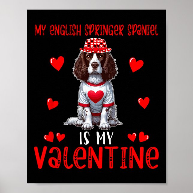 Min engelska springerspaniel är min valentinehjärt poster (Framsidan)