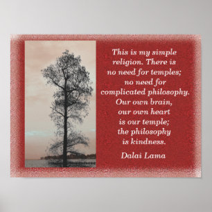 Min enkla religion - Dalai Lama citerar -art print Poster