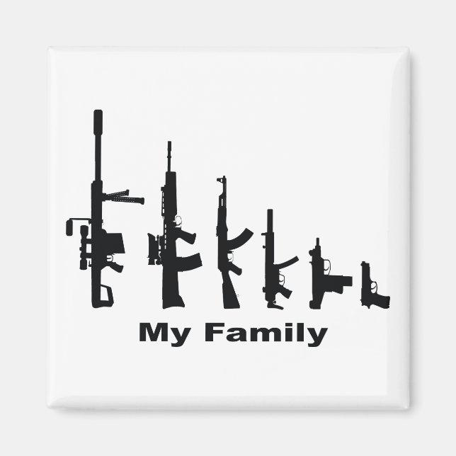 Min familj (I Kärlek Guns) Magnet (Framsidan)