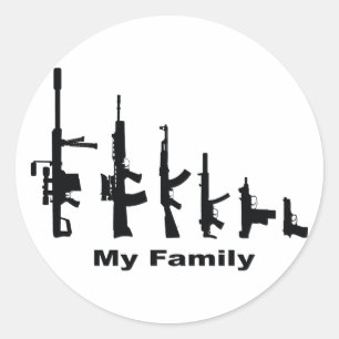 Min familj (I Kärlek Guns) Runt Klistermärke