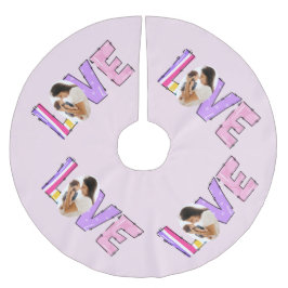 Min familj Kärlek | Skapa eget foto Julgransmatta Borstad Polyester