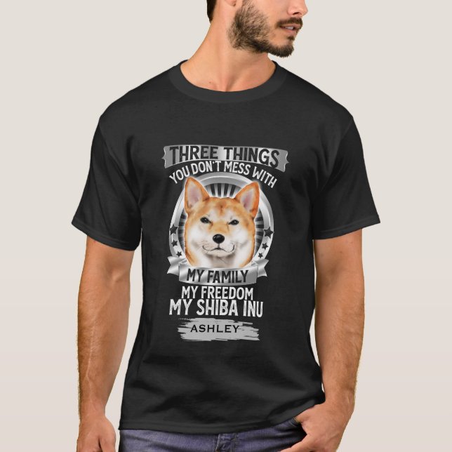 Min familj Min Shiba Inu Kärlek Hund T Shirt (Framsida)