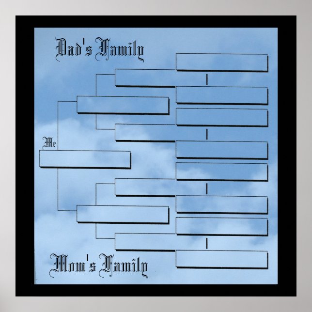Min familj Träd 24-tums x24-tums Poster (Framsidan)