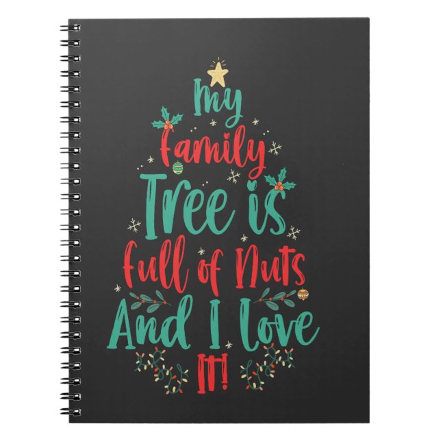 Min familj Träd är Fullt och i Kärlek är det Julaf Anteckningsbok (Framsidan)