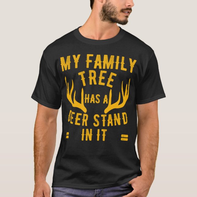 Min familj Träd har en Hjort i den T Shirt (Framsida)