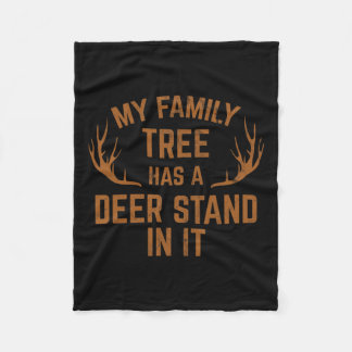Min familj Träd har en Hjort i jakten Fleecefilt
