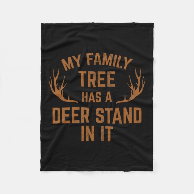 Min familj Träd har en Hjort i jakten Fleecefilt (Framsidan)
