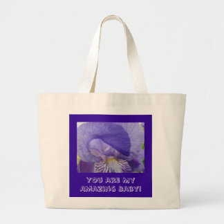 Min fantastiska bebis! Lila Totebag Irisblommor Jumbo Tygkasse