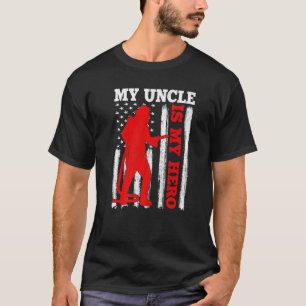 Min farbror är min hjälte USA Flagga Brandman Eldm T Shirt