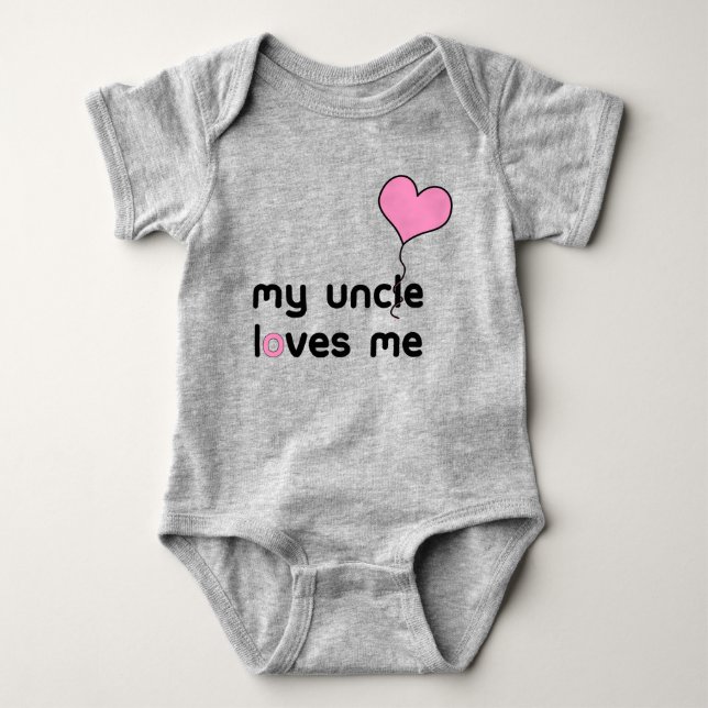 Min farbror Kärlek Me Rosa Heart Balloon T Shirt (Framsida)