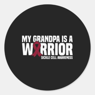 Min farfar är en Warrior Sickle Cell Awareness Runt Klistermärke