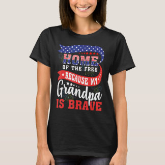 Min farfar är Modig Veteran American Flagga 4:e av T Shirt