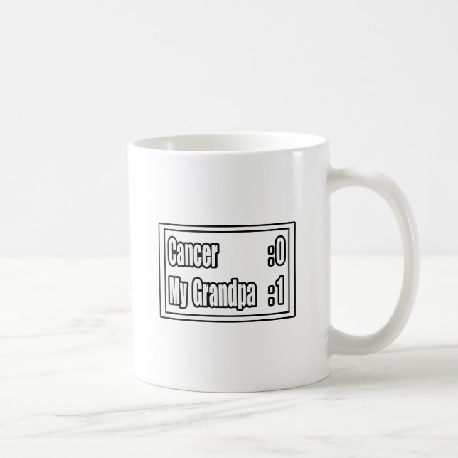 Min farfar Beat Cancer (resultattavla) Kaffemugg (Höger)