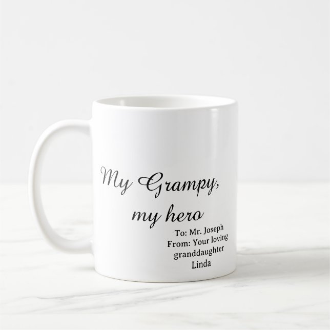 Min farfar min hjälte kaffemugg (Vänster)