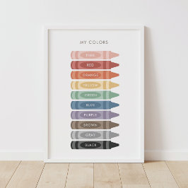 Min Färg Crayon Education Classroom Decor Poster