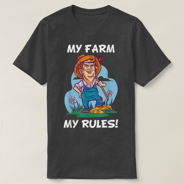Min Farm My Regler Parody Farmer T Shirt (Design framsida)