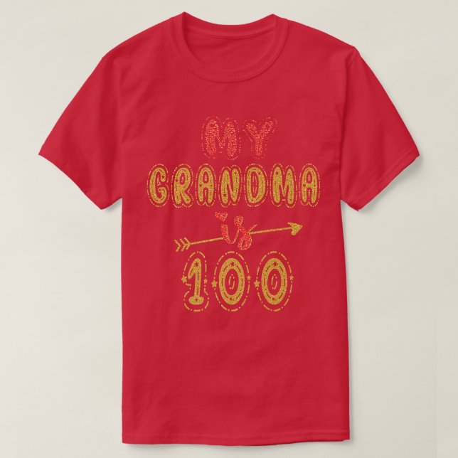 Min farmor är 100 år gammal Granny 100-årsdag T Shirt (Design framsida)
