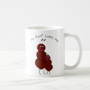 Min faster älskar mig Söt faster och barn Myrserie Kaffemugg