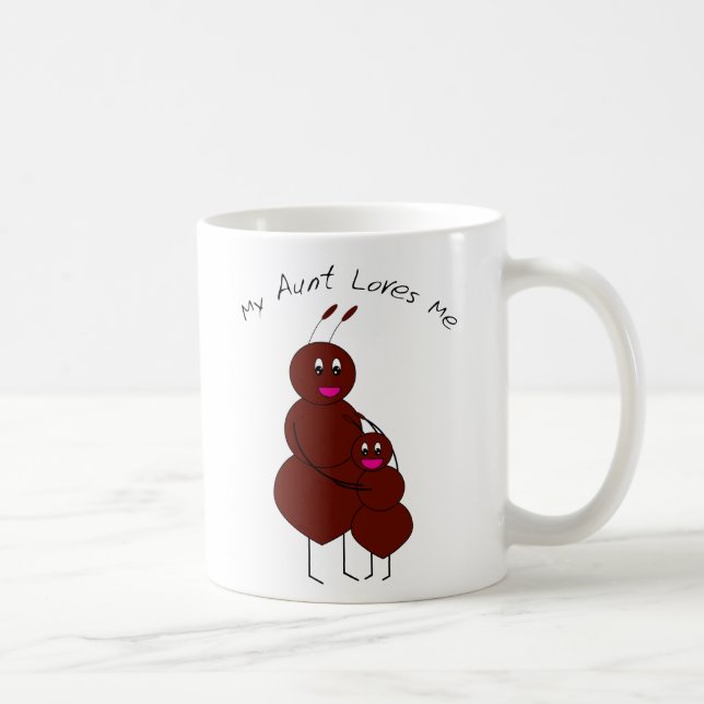 Min faster älskar mig Söt faster och barn Myrserie Kaffemugg (Höger)