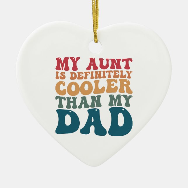 Min faster är definitivt coolare än min pappa julgransprydnad keramik (Framsidan)