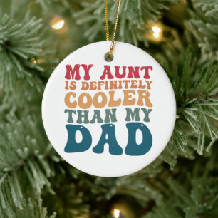 Min faster är definitivt coolare än min pappa julgransprydnad keramik