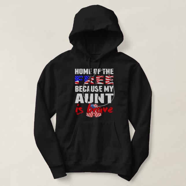 Min faster är modig hemma hos den fria 2-stolta ar hoodie (Design framsida)