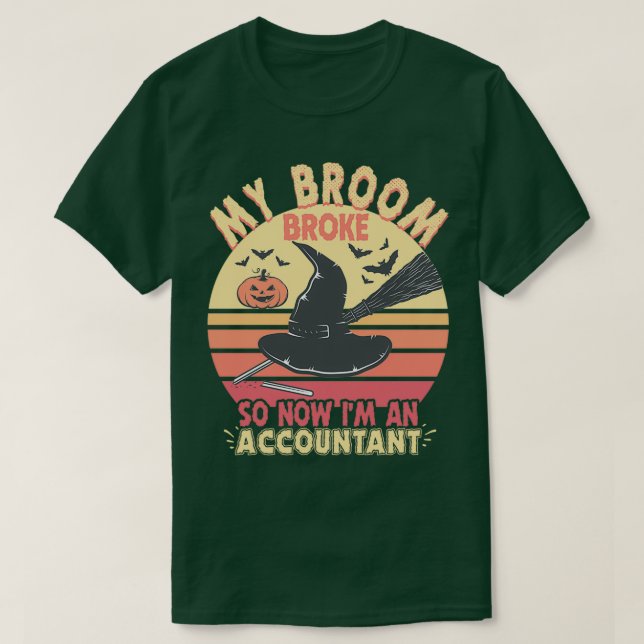 Min Fattiga revisor för Broom T Shirt (Design framsida)