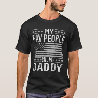 Min Fav People kallar mig pappa US Flagga Funny Fa T Shirt