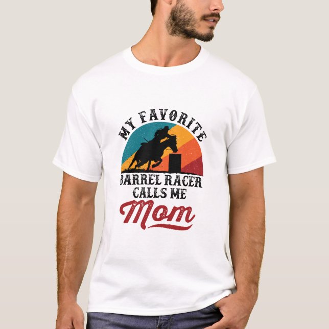 Min favorit Barrel Racer kallar mig Mamma Retro T Shirt (Framsida)