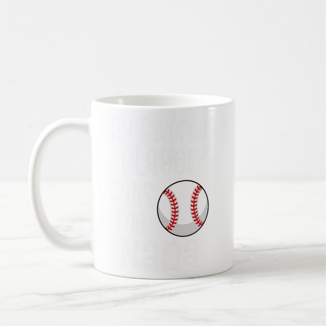 Min favorit Baseball Player kallar mig Nana-gåva Kaffemugg (Vänster)