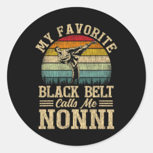 Min favorit Black Bälte kallar mig Nonni Mors dag Runt Klistermärke