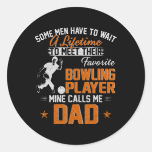 Min favorit Bowling-spelare kallar mig Pappa Gift Runt Klistermärke