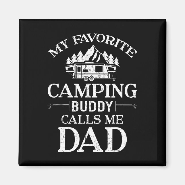 Min Favorit Camping Kompis Kalla Mig Pappa  Magnet (Framsidan)