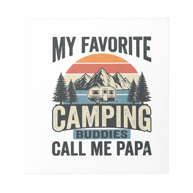 Min Favorit Camping Kompisar Kallar Mig Papa Tröja Anteckningsblock (Framsida)