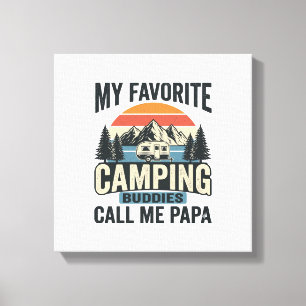 Min Favorit Camping Kompisar Kallar Mig Papa Tröja Canvastryck