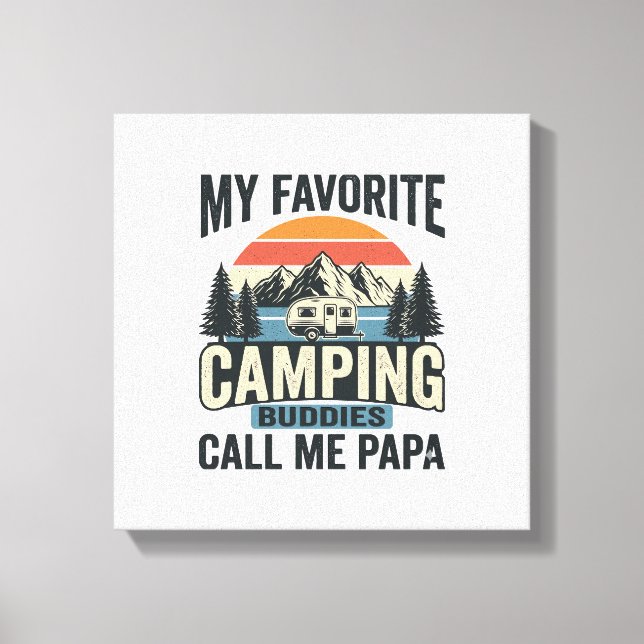 Min Favorit Camping Kompisar Kallar Mig Papa Tröja Canvastryck (Framsida)
