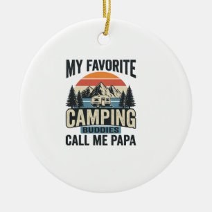 Min Favorit Camping Kompisar Kallar Mig Papa Tröja Julgransprydnad Keramik