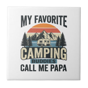 Min Favorit Camping Kompisar Kallar Mig Papa Tröja Kakelplatta