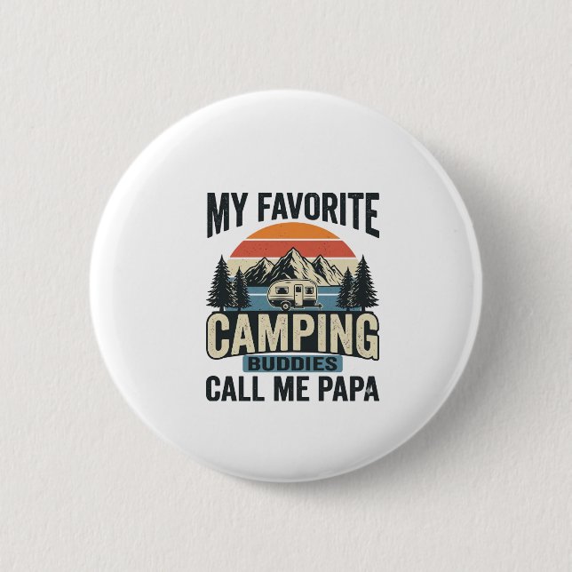 Min Favorit Camping Kompisar Kallar Mig Papa Tröja Knapp (Framsida)