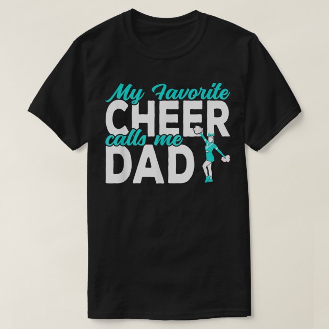 Min favorit Cheer kallar mig Pappa Cheerlead Pappa T Shirt (Design framsida)