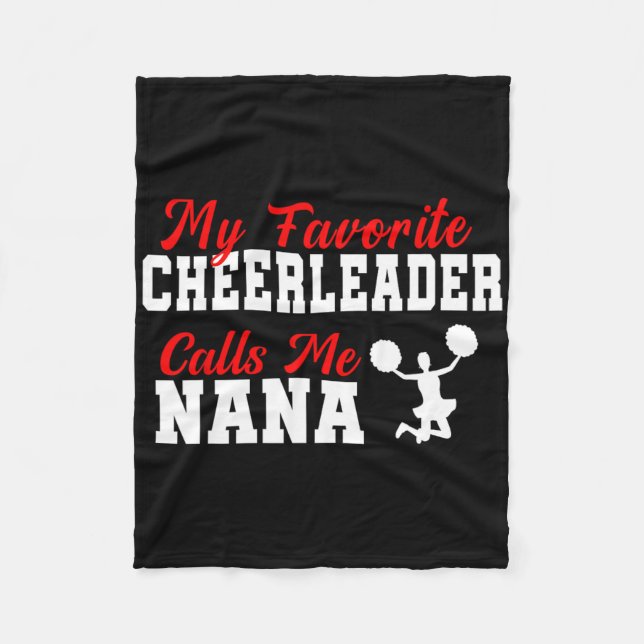 Min Favorit Cheerleader Kallar Mig Nana Rolig Nana Fleecefilt (Framsidan)