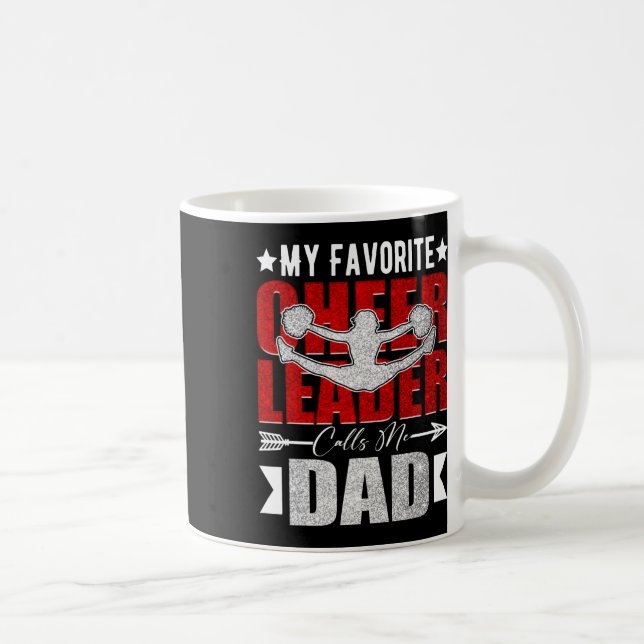 Min favorit-cheerleader kallar mig pappa Cheer Dad Kaffemugg (Höger)