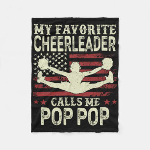 Min favorit Cheerleader kallar mig Pop Pop Us Flag Fleecefilt