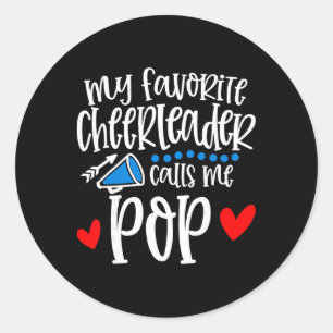 Min favorit Cheerleader kallar mig Pop Rolig Cheer Runt Klistermärke