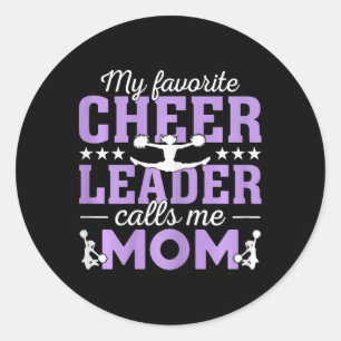 Min favorit CheerLedare kallar mig Mamma Cheer Mam Runt Klistermärke