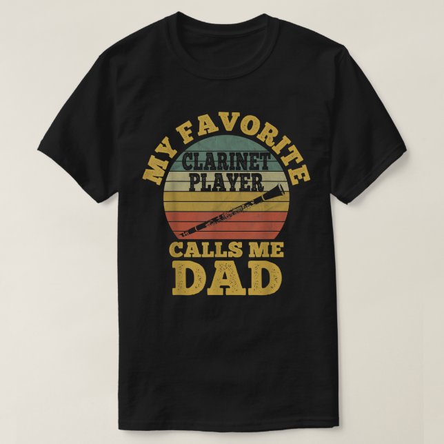 Min favorit Clarinet Player ringer mig Pappa Far C T Shirt (Design framsida)