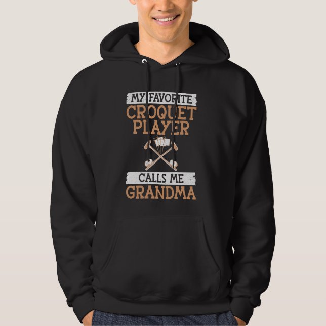 Min favorit Croquet Player kallar mig Grandma Croq Hoodie (Framsida)