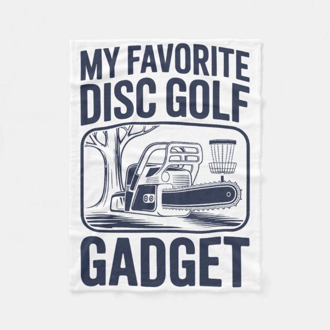 Min Favorit Diskgolf Gadget Motorsåg Skämt Disk Go Fleecefilt (Framsidan)