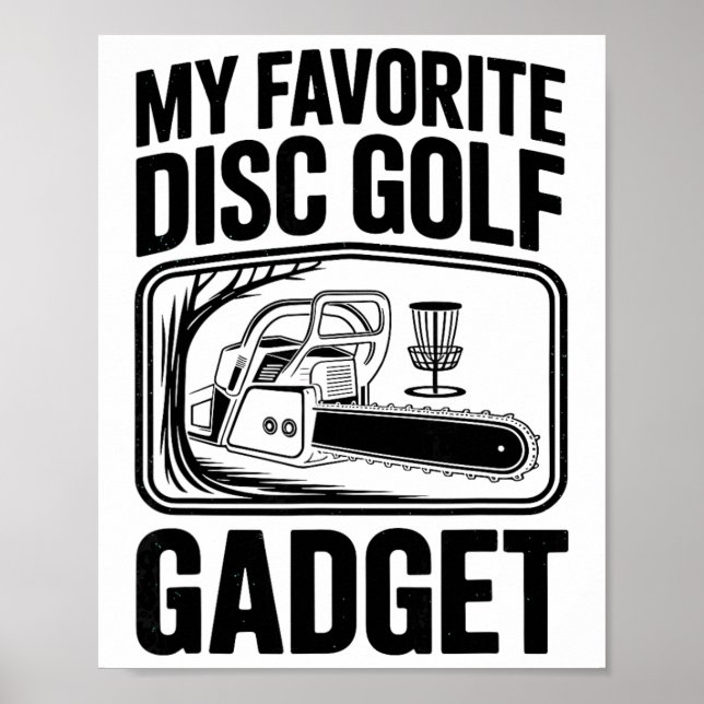 Min Favorit Diskgolf Gadget Motorsåg Skämt Disk Go Poster (Framsidan)